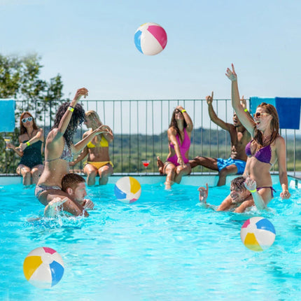1pcs 15.35Inch/40CM Inflatable Beach Ball Colorful Striped Transparent Pool Toy for Water Play Summer Party Outdoor Beach Games
