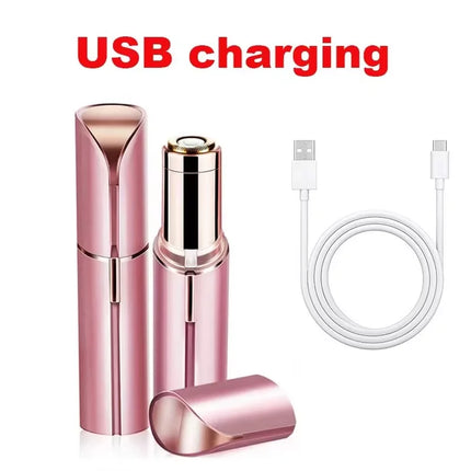 1-Pack Women Electric Lipstick Shaped Portable Trimmer Painless Effective Facial Hair Removal for Shaving Beauty Shaver Tool