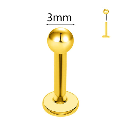 ASTM F136 G23 Titanium The ball Tragus Earring Threadless Piercing Heart Cubic zirconia Pin Daith Conch Push in Labret Stud