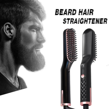 3 In 1 Hot Comb Hair Straightener Electric Beard Straightening Comb Negative Ion Hair Styling Brush