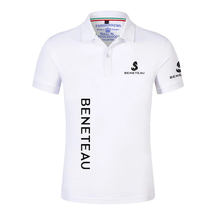 2024 New 100% Cotton Men Beneteau Sailboat Sailing Yacht Summer Short Sleeve Polo Shirt Summer Streetwear Casual Fashion Tops
