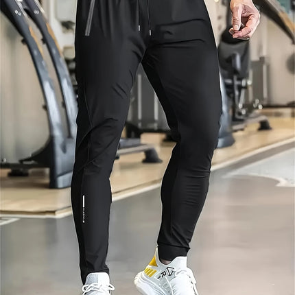 Men's High Elastic Zipper Pocket Trousers Lightweight Drawstring Sports Pants Gift Mens Sweatpants Fishing Vintage Football Man
