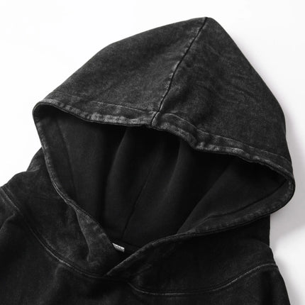 Retro Men Heavyweight 350gsm Hoodies Sweatshirts Streetwear Unisex Loose Wash Cotton Thin Hooded Sweaters Coat Hip Hop Outwears