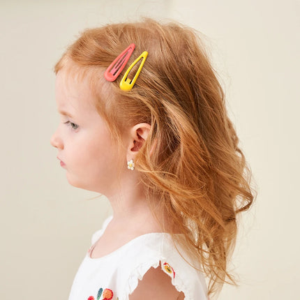 50Pcs Random color waterdrop hair bb clips for girls bangs basic simple alloy hairpins kids hair accessories