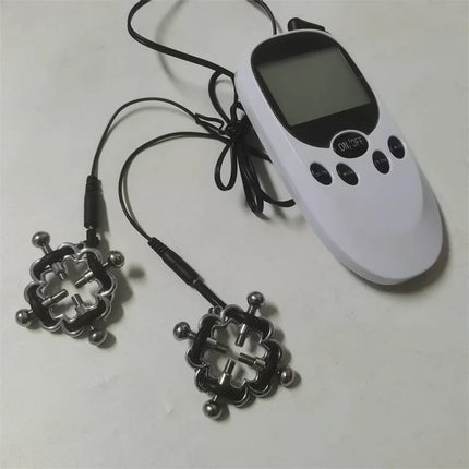 Metal Nipples Clips Labium Clamps Clitoris Stimulation Electric Shock Breast Sucker Sex Toys for Women Men Couples Flirting Game