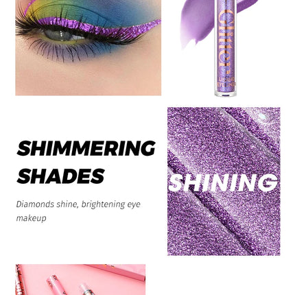 Glitter Liquid Eyeliner Pencil SET Flash Dazzling Eyeshadow Pearlescent Outline Pen Long Lasting No Smudge Women's Makeup Gifts