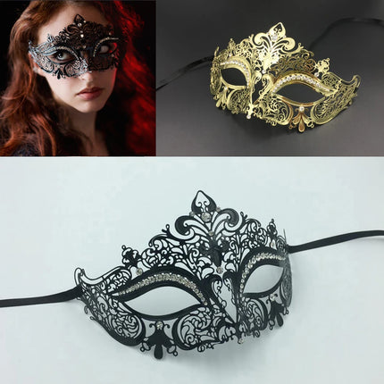 Lady Women Crown Style Sexy Half Face Ultra-light Metal Mask Halloween Party Masquerade Evening Mardi Gras Funny Costume Props