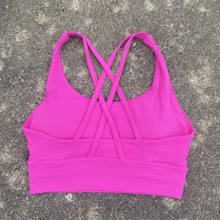 Solid Color Fitness sport Bra Women Cross soft high strength Tight Top Comprehensive Training Gym Yoga Underwear With Chest Pad