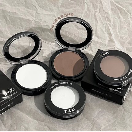 3D Nose Shadow Matte Cement Gray White Face Contouring Press Powder Natural Brightening Highlighter Face Bronzer Contour Makeup