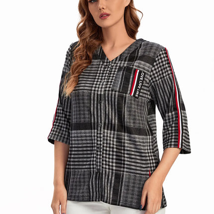 Women Plus Size Woven Spring And Summer Fashionable Shirt