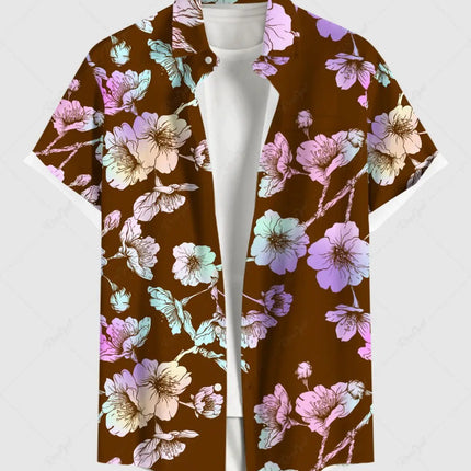 Summer Plus Size Men's Shirt 3D Prints Hawaiian Shirts Button Up Beach Vacation Shirts Short Sleeve Shirts Casual Shirts For Men