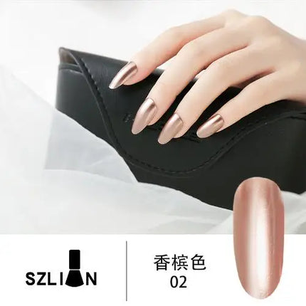 1PCS Metal Mirror Silver Baking Free Nail Polish Super Texture Gorgeous Durable Nail Polish Multicolor Bright Nail Polish Beauty