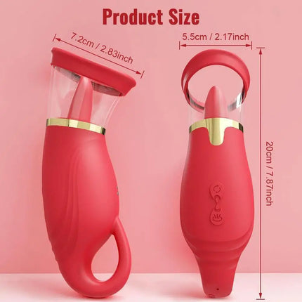 Red Vacuum Suction Tongue Licking Vibrating Egg Female Suction Device Suction And Vibration Device Female Massage Vibrating
