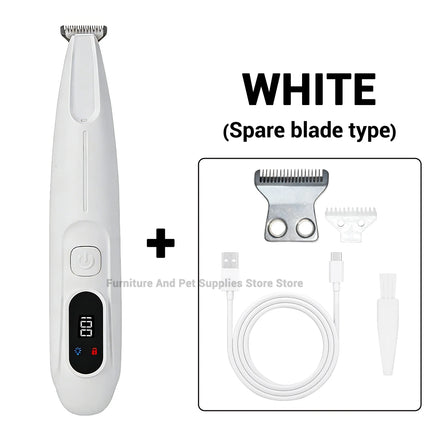 New LED/UV light dog paw trimmer fully waterproof pet hair trimmer with LED anti misoperation display screen dog and cat trimmer