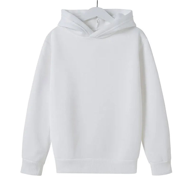 Children's Clothing Solid Color Hoodie Boys Girls Tops Toddler 3-12 Year Sweatshirt Black White Ash Red Blue Spring Autumn Coat