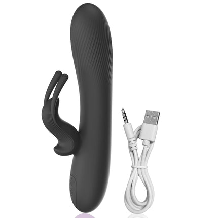 Rabbit Vibrator for Women Clitoris Stimulator Silicone G-spot Powerful 2 in 1 Dildo Female Masturbation Sex Toys Adult Goods