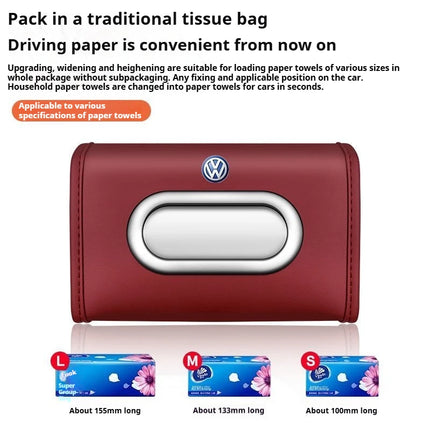 Car tissue box, fashionable leather multi-functional tissue box For Volkswagen VW GTI Passat Polo Golf 3 Jetta Tiguan Touran