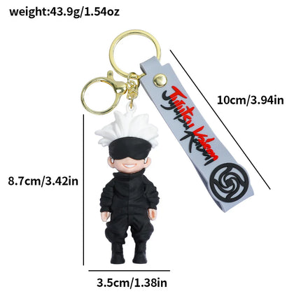 2026 New Fashion Anime Jujutsu Kaisen Gojo Satoru Doll Plush Keychain Backpack Charm Cute Figure Toy Gift For Boys Girls Cosplay