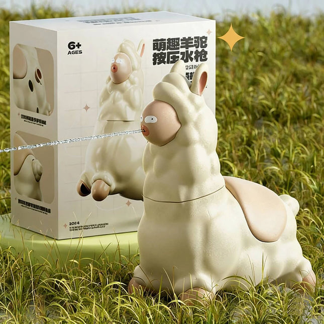 Fun alpaca water gun, press prank, decompression water gun, water fight, household water play toy