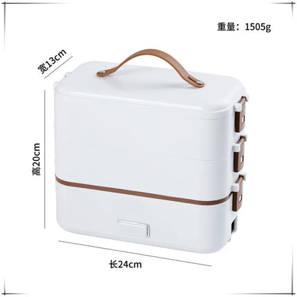 Electric lunch box electric heating thermal insulation steaming hot rice device office workers bento box portable double boiler