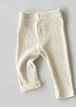 Kids Baby Spring Leggings Girls Skinny Ribbed Pants Toddler Casual Elasticity Simple Render Pants Boys Cotton Trousers