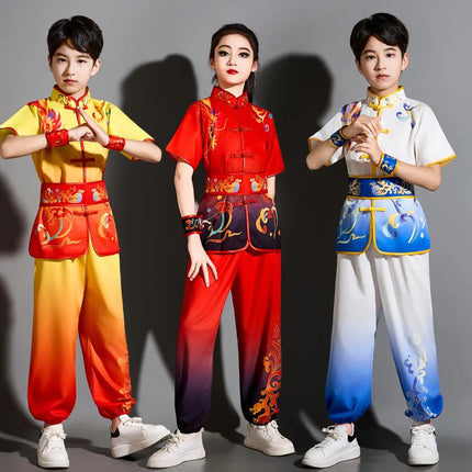 Children Clothing Ethnic Style Chinese Performance Kung Fu Uniform Boy Set Wushu Suit Cosplay Costumes Stage Girl Kids Clothes