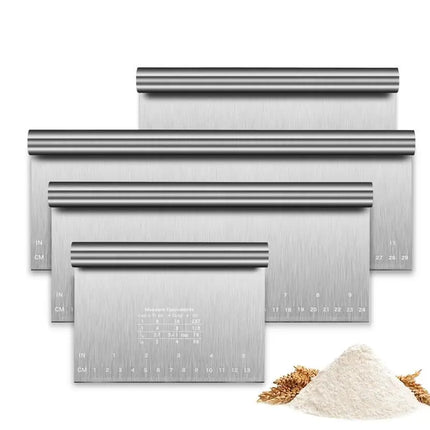 1Pc Stainless Steel Scale Cake Scraper Buttercream Edge Smoother Dough Pastry Spatula Cake Decorating Baking Tool