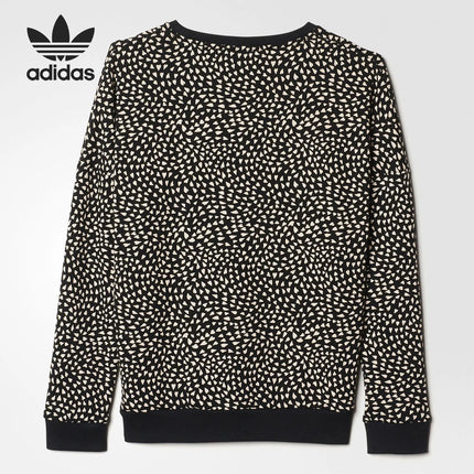Adidas Originals Trefoil Girls' Black and White Polka Dot Casual Sports Sweatshirt S96081
