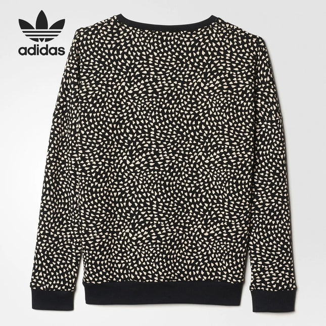 Adidas Originals Trefoil Girls' Black and White Polka Dot Casual Sports Sweatshirt S96081