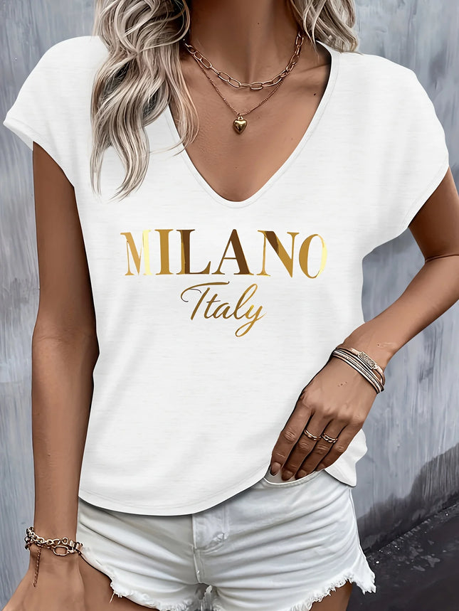 Summer women's short sleeved V-neck loose Modal T-shirt top short sleeved comfortable breathable T-shirt top