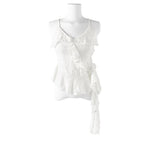 M / White top