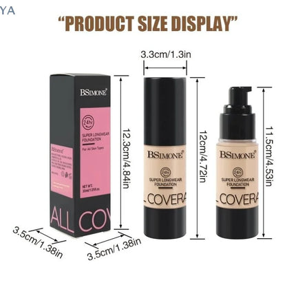 [YA]BSIMONE Liquid Foundation, Waterproof, Matte Finish, Long Lasting, Concealer Cream For Uneven Tone- Daily Makeup Must-Have