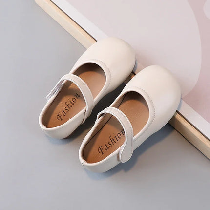 Girls Black Leather Shoes for Wedding Party Back To School Flats Kids Mary Janes Simple Classic Soft Anti-skid Kids Casual Shoes