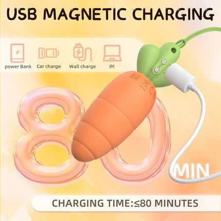 Cute Carrot Vibrating Powerful Mini Bullet 9 Modes for Women Clitoris Stimulator Dildo Adult Sex Toy  Anal Massage Vibrator