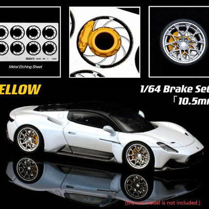 1/64 Chika Nabes Wheels or Brake Caliper 8.9mm 9.7mm 10.5mm Model Car Tires Rim Work S1 VSXX for 1:64 HW Tomy Mini GT Alloy Cars