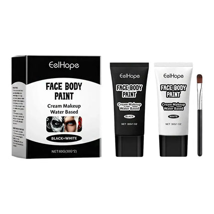 Halloween Black And White Makeup Foundation Cream Concealer White Halloween Zombie Cosplay Face Make-Up 1set Cream Face H4V0
