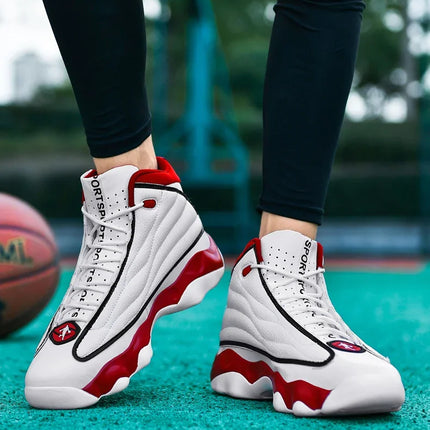 Hot Sale Basketball Shoes Men Women High Top Leather Outdoor Sport Shoe Unisex Anti-Slippery Basketball Boots Couples Sneakers