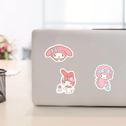 40PCS Sanrio My Melody Stickers Cartoon Melody Rabbit Stickers for Notebook Laptop Suitcase Waterproof Decal Toy Sticker