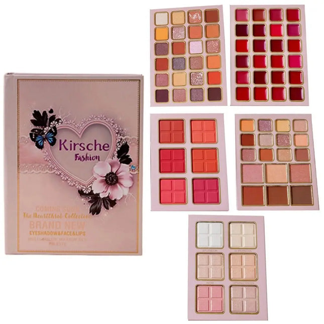 5-Layer Folding Eyeshadow Palette Portable Book Shaped Beauty Book Makeup Kit Long-Lasting Shimmer Matte Glitter