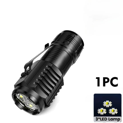 Portable Mini LED Handheld Flashlight Powerful Fingertip Torch Outdoor Waterproof Hiking Camping Flash Light with Pen Clip