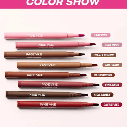 Velvet Brown Lip Liner Pencil Nude Matte Waterproof Non-stick Cup Cherry Red Lip Liner Lip Contour Pen Lipstick Makeup For Woman