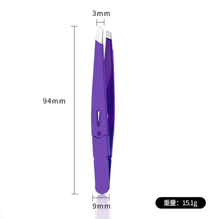 Stainless Steel Slanted Mouth Eyebrow Tweezers Colorful Hair Beauty Fine Hairs Puller Eye Brow Clips Beard Removal Makeup Tools
