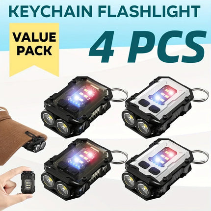 Mini COB Keychain Flashlight,Clip-On Rechargeable EDC Torch Ultra Compact Pocket Light for Hiking Camping Fishing Emergency Gift