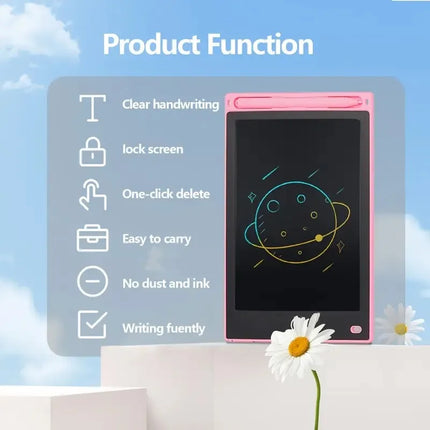 Lcd Writing Board, Liquid Crystal Drawing Board Suitable for Children - Colorful Cartoon Doodle Board, Erasable and Reusable, Portable