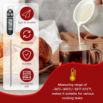 Probe Type Food Thermometer Kitchen Digital Thermometer For Meat Milk Cooking Food BBQ TP300 Electronic Temperature Gauge Tool