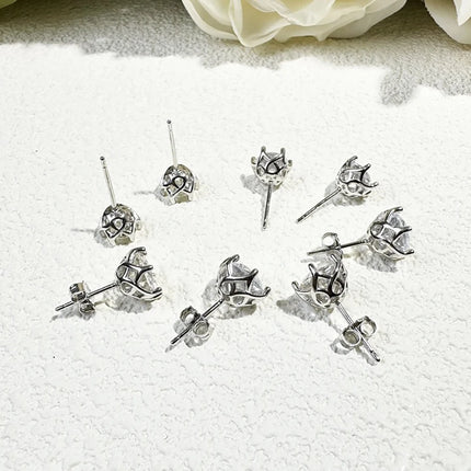 JoyceJelly 1/2/4CT VVS D Color Moissanite Russian Cut 8H8A Lab Diamond Stud Earrings For Women S925 Sterling Silver Fine Jewelry