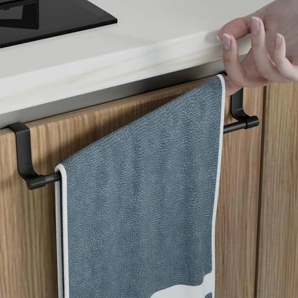 Over Cabinet Towel Bar Holder Kitchen Bathroom Storage Rack No Installation Required Door Hanging Towel Rack Storage Organizer