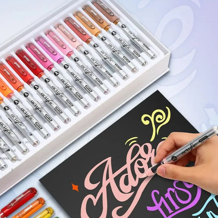 GRASP 120/1 Colors Acrylic Marker Pens Waterproof Pen Soft Brush Nib Student Art for Glass Stone Art School Supplies Stationery