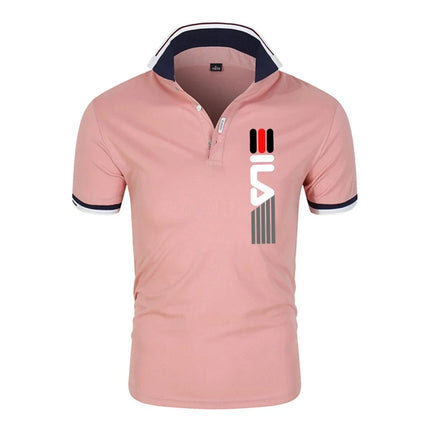 Summer New Men's Lapel Anti-pilling Polo Shirt Printing Short Sleeve Casual Business Fashion Slim Fit Polo Shirt for Men