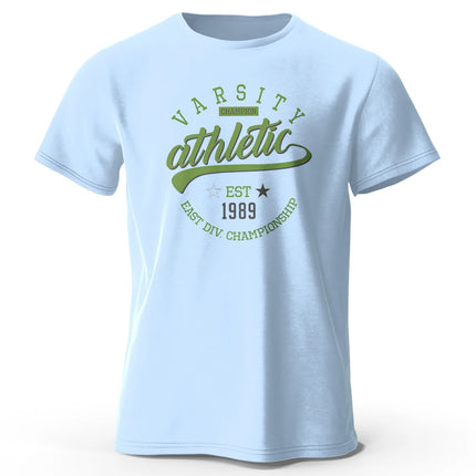Men's Graphic Varsity T-Shirt 100% Cotton Short Sleeve Tops for Men and Women Vintage Tees